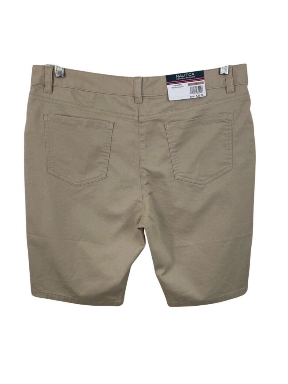 Nautica School Uniform Stretch Bermuda Khaki Shorts Girls Size 15 - Picture 2 of 12